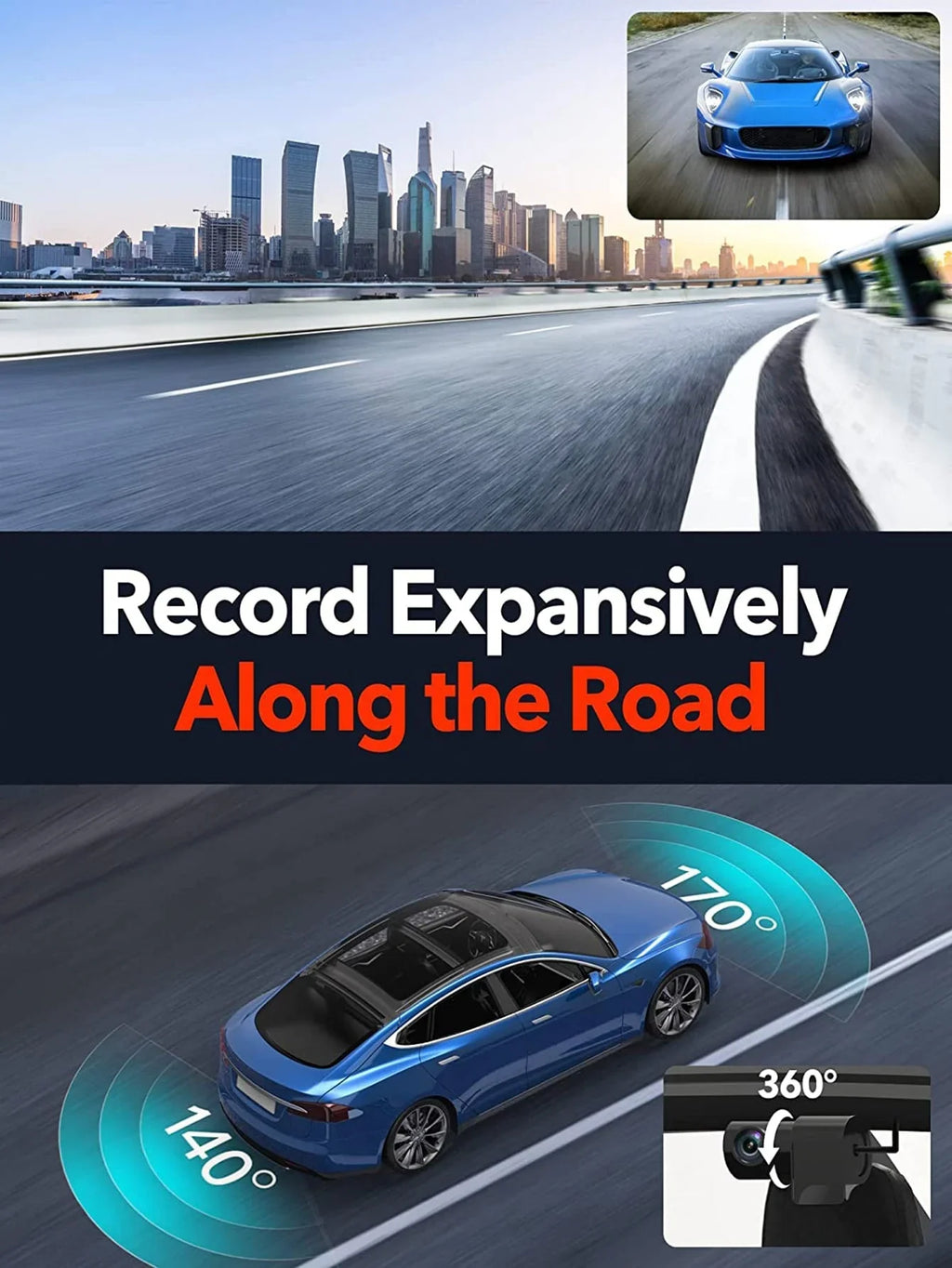 4K Wi-Fi, Camera, Dash GPS Hardwire and Cam with Front Kit Type-C