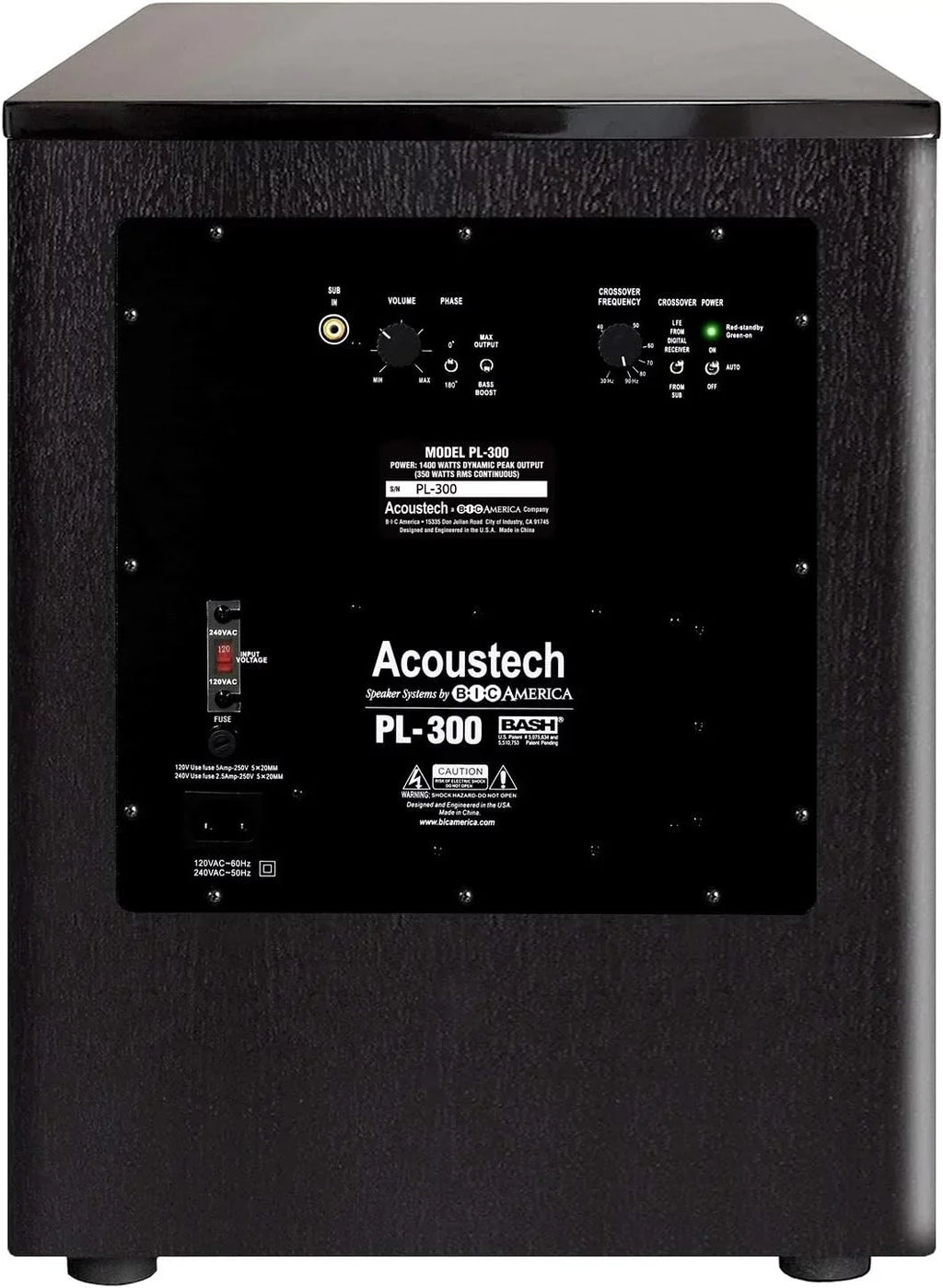 inch C Room with Shaking PL-300 and Elite B Down BASS Boost Powered for 15Hz Tri-Tuned Feature Subwoofer-1400W 12 Ports Acoustech Series Bass to I
