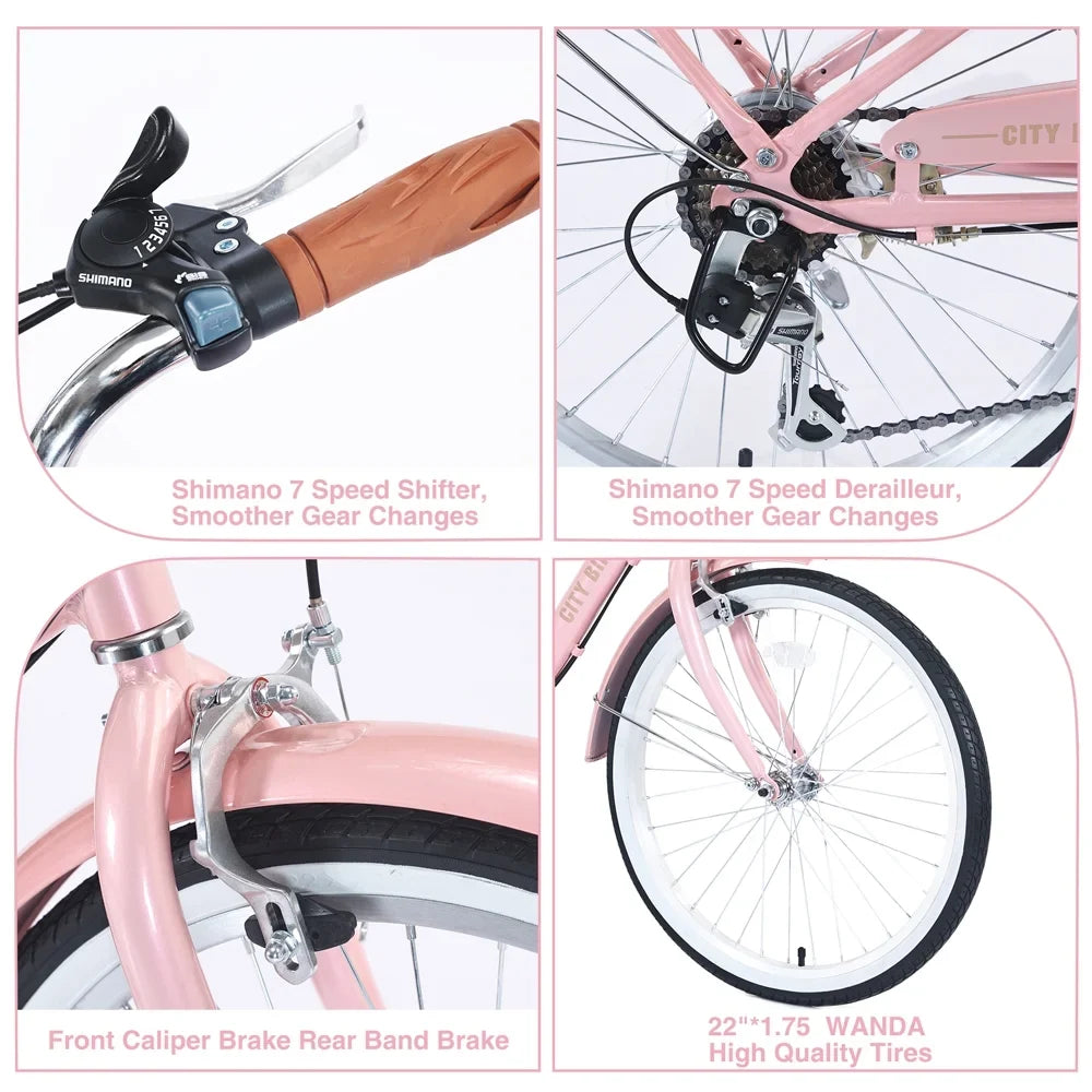 Bicycle Shifter je 22 Kids jx Inch 8+Years, and Aluminium derailleur,Pink for Alloy Yone Girls Frame,7-speed Ages Bike