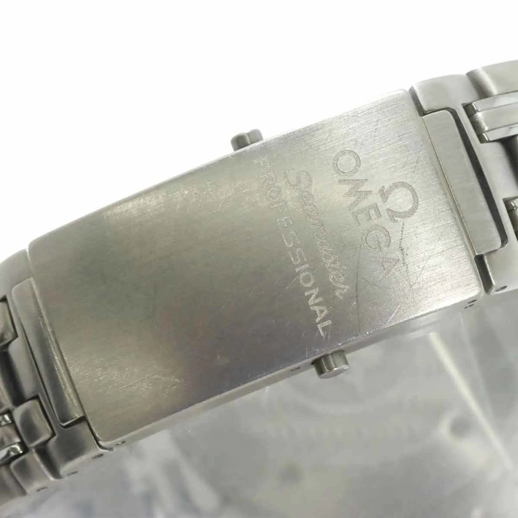 Professional Watch Date Men's (Good) Dial Automatic Pre-Owned Titanium 2231 OMEGA Blue Seamaster 300 80
