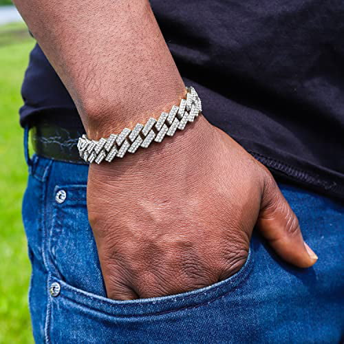 on Out Sets Mens or Out Iced Bracelets Flame Rainbow Set. with Collection Charles Blinged Out (ST10327CO-ZZ Blast Single SLV) Combo Color Colourful Watch Iced Raymond