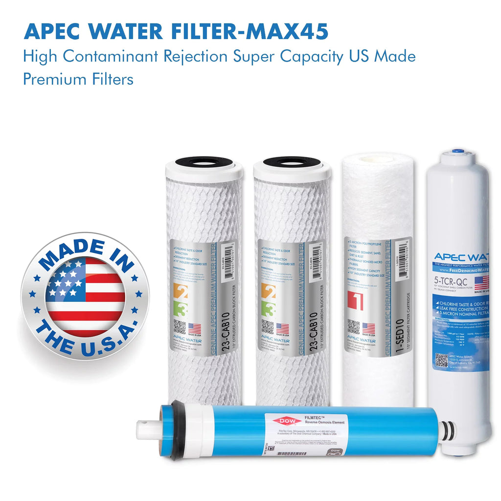 for Reverse ULTIMATE Osmosis Filter Replacement Complete Series Set FILTER-MAX45 System APEC GPD 50 Filter Water