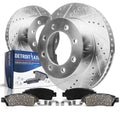 Front Slotted Drilled Detroit Axle inch 2002 Rotors for 2004 & - Brake Brake Kit Brakes Ford Replacement Duty 13.03" F-250 2000 Super 4WD 1999 : 2001 Pads Ceramic Rotors 1999-2004 F-350 2003 Excursion