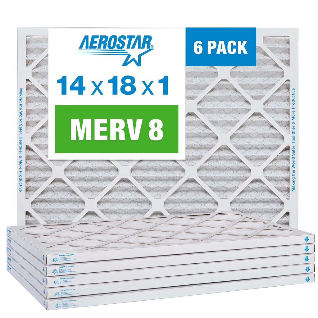 AC Furnace Pack Filter, Air Air Filter, 14x18x1 8 Pleated Aerostar 6 MERV