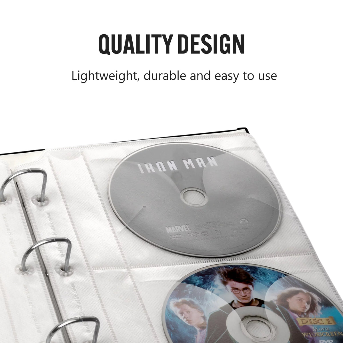 '- Binder CDs, Video Sheets Games Pack - Binder for Acid-Free - Storage Sheets Blu-Rays Holds Insert 6 CD/DVD 48 - Organizer DVDs, Bellagio-Italia & Sheets