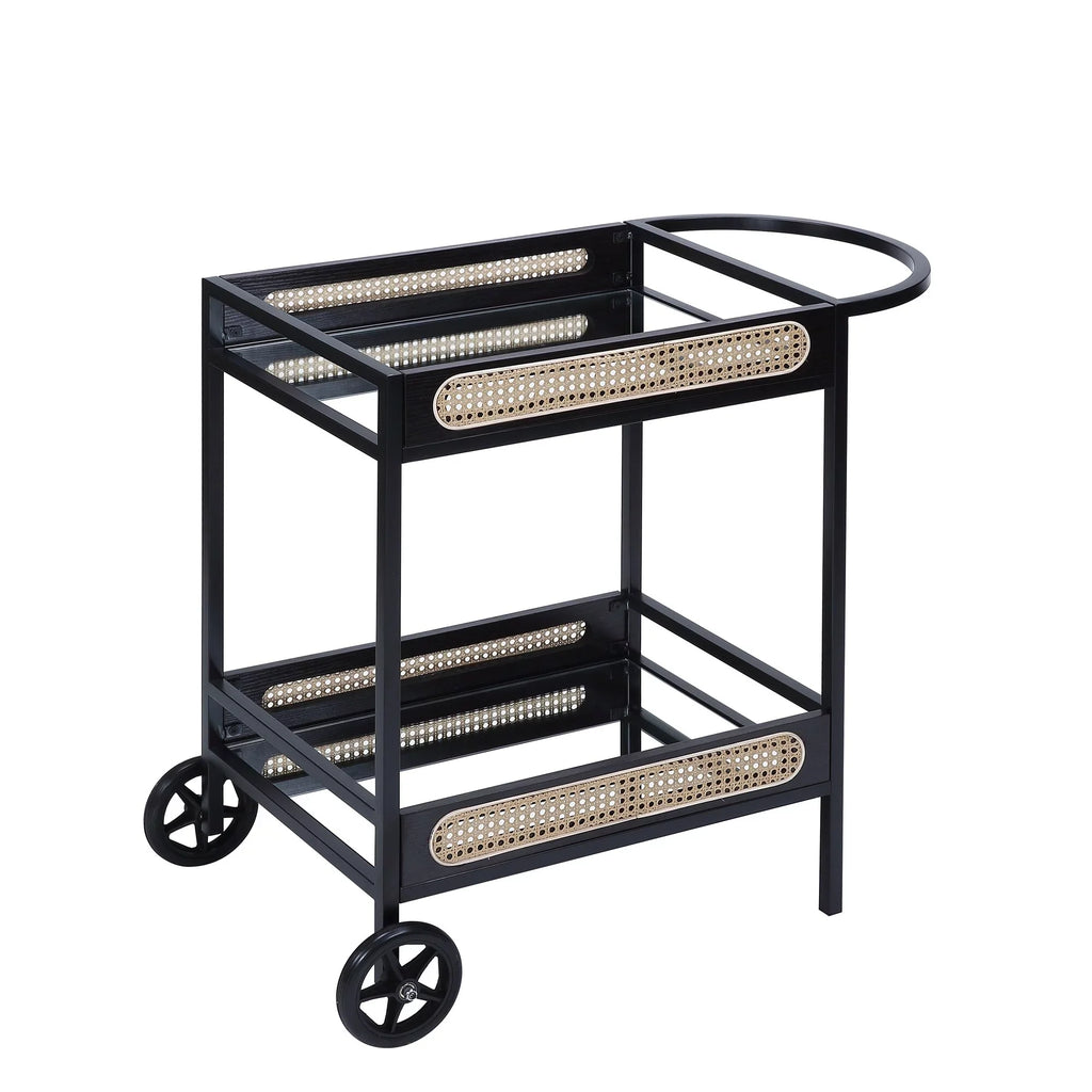 Finish Cart, & Kitchen Serving BESTCOSTY Carts Black Metal Wood