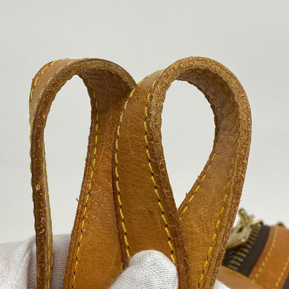 Men's Monogram Saxe Women's Boston Louis Vuitton 35 Bag M41626 Souple (Good) Brown Pre-Owned