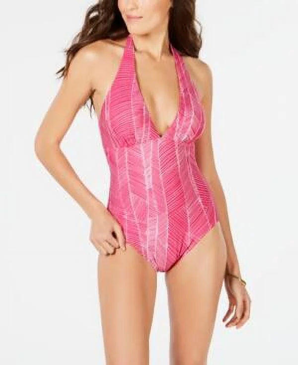 14 Women's Size Halter Swimsuit, Printed Swimsuit, One-Piece Dkny