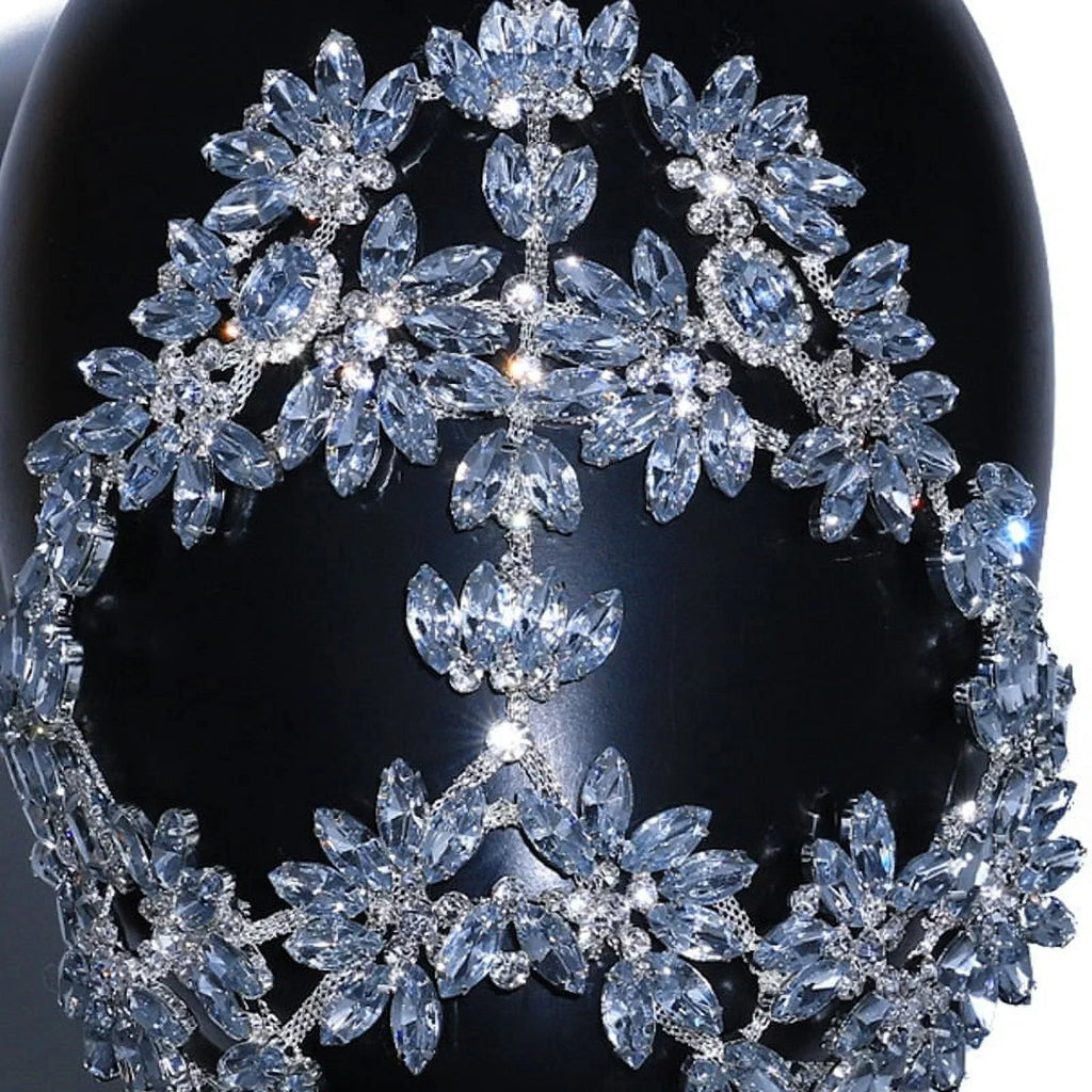 Women Halloween Crystal Face Mask Chain Masquerade Masks Rhinestone for Mask Face