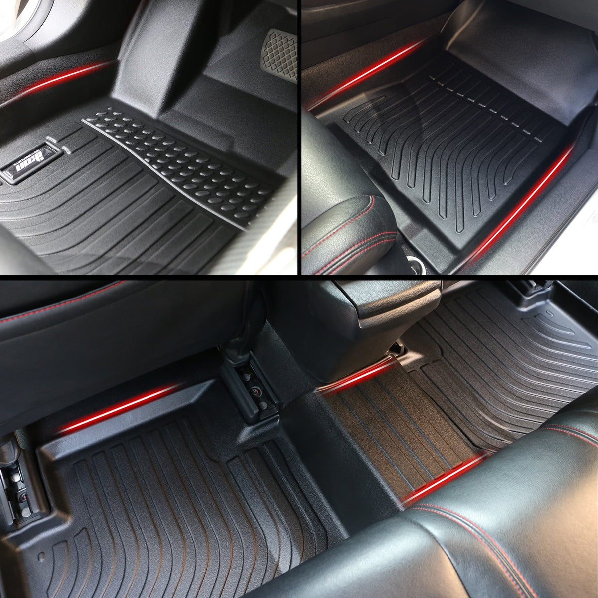 Protector Front Cover Mats Molded Mat Rear 2nd TPE Compatible Protection 3D Carpets Floor Boot Row HR-V, Cargo & 2023-2024 Honda With Pad 1st Weather All Liner Trunk Ikon Black Motorsports Tray