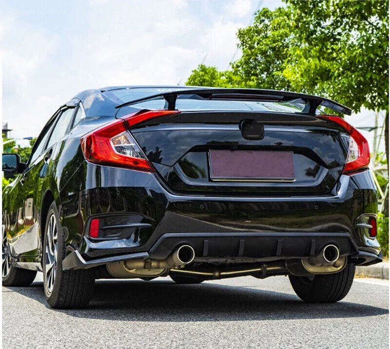 Spoiler Brake Honda Trunk Glossy Light For Civic 2016-2021 Sedan Wing Lip Black