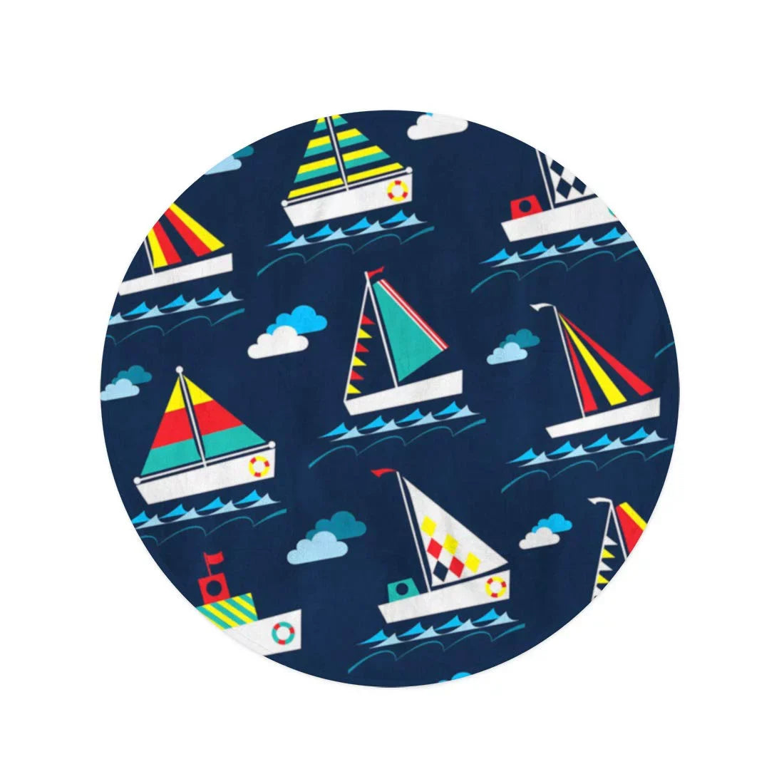 Blanket 60 Beach Sea Travel Circular Throw Blue Nautical Tapestry Baby KDAGR inch Mat Towel Round Towels Kids Beach Abstract Pattern Beach Boat Circle