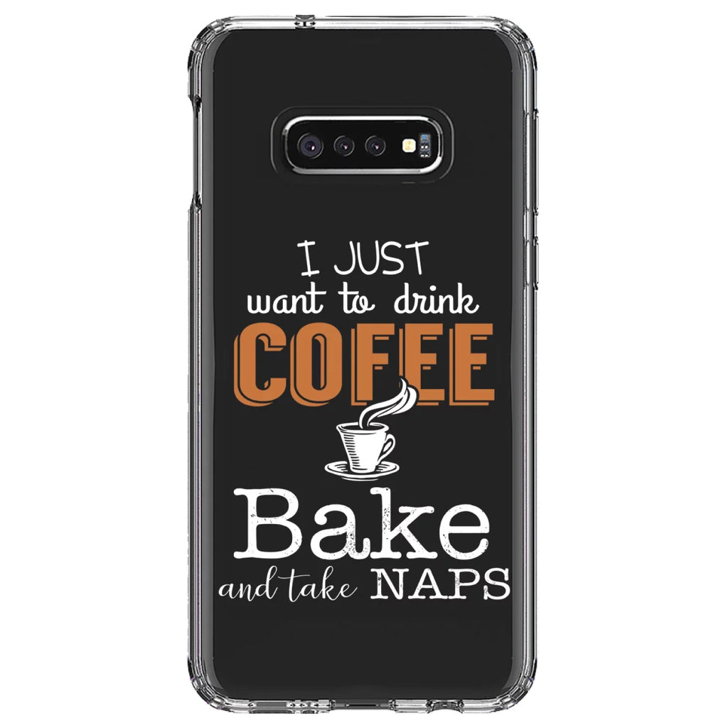Case DistinctInk Protector Screen) S10e Bake Drink Screen TPU Coffee Take to for Shockproof Naps (5.8" Clear Bumper Just - Glass Tempered - Back Samsung Acrylic Want Galaxy Hybrid