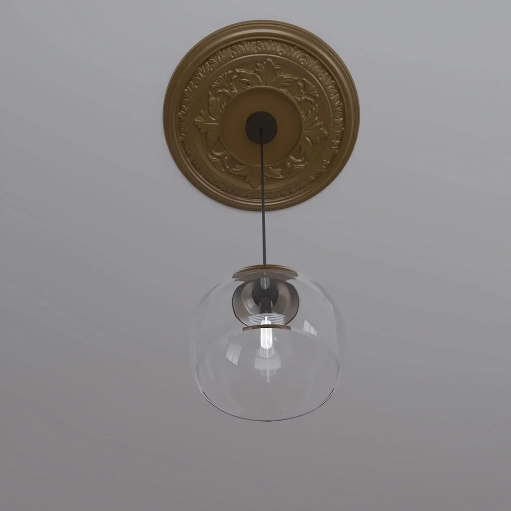 x Baltimore 3/4"), 3 Metallic Rush 1"P 1/2"ID up Canopies 7 Ekena 22"OD Gold Thermoformed PVC x Medallion Ceiling to (Fits Millwork