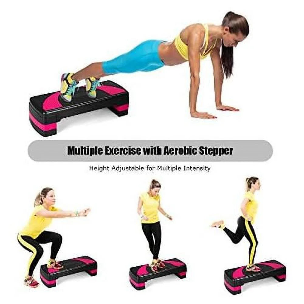 Workout Platforms 3-Level Detachable Adjustable Risers With 31” Surface, Shock-Absorb Stepper, Exercise Anti-Slip Pads, Aerobic Platform With & Step Non-Slip Height