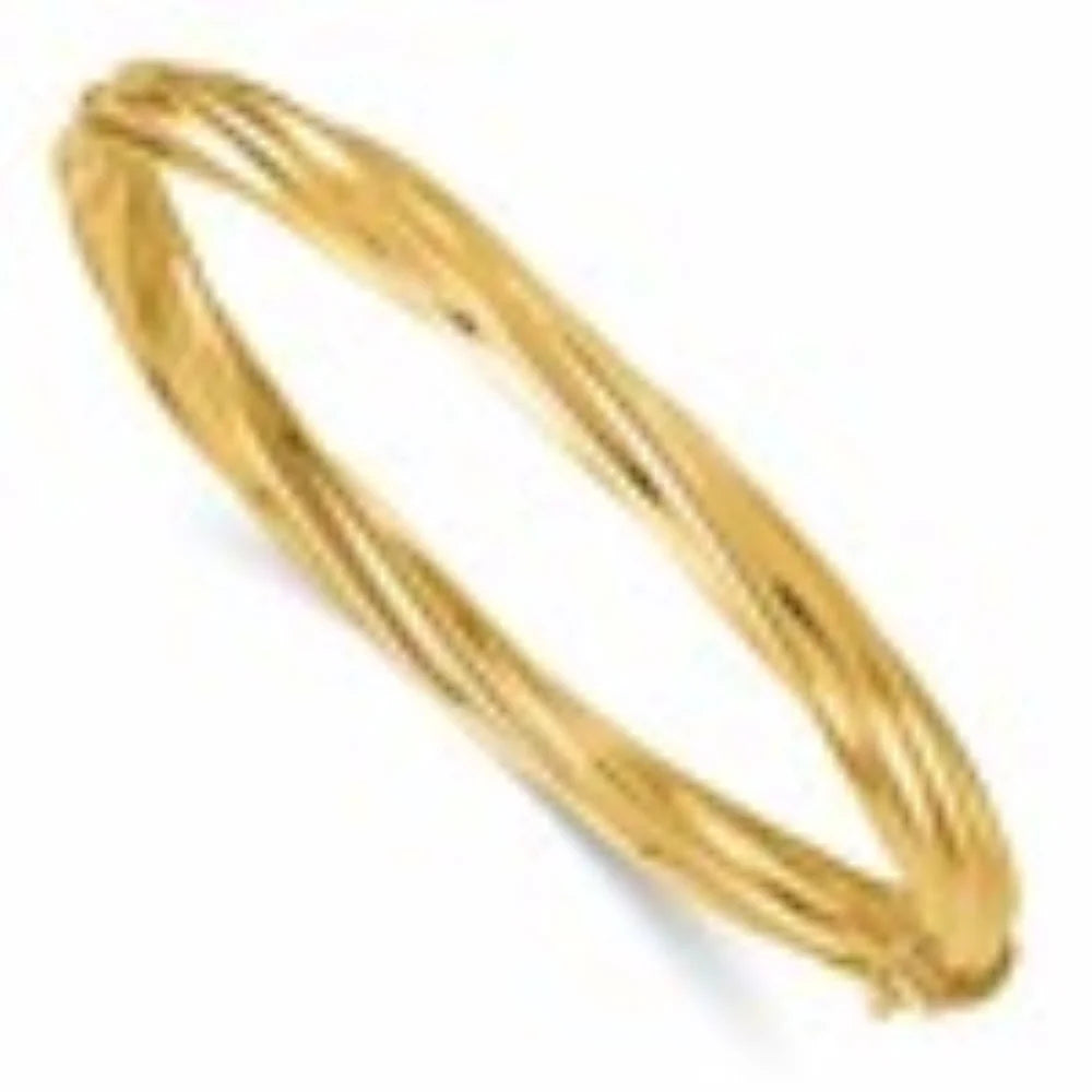 5.8mm for Polished Gold Bangle Yellow Men Auriga 14k Twisted and Hinged