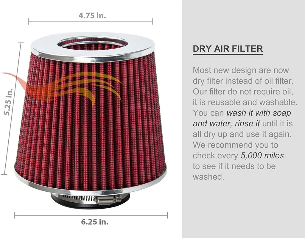 '+ Combo 2.4L Intake Ram Rtunes Racing For Filter 05-10 SS Air L4 Kit Cobalt Chevy RED Short Cobalt/Chevy