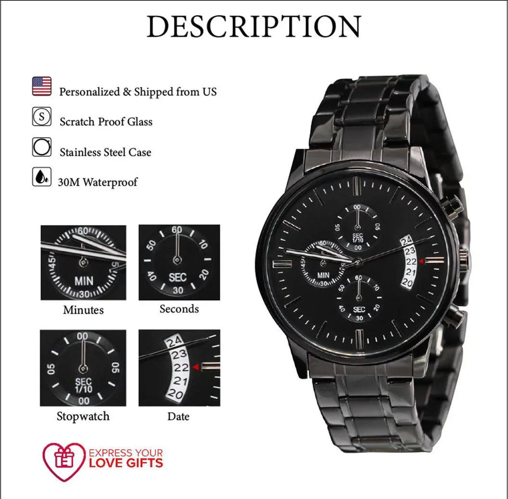 Steel Custom Copper Multifunction Motorcyles W Watch Engraved Stainless Motorcycle 1995 Rider Men's Dial