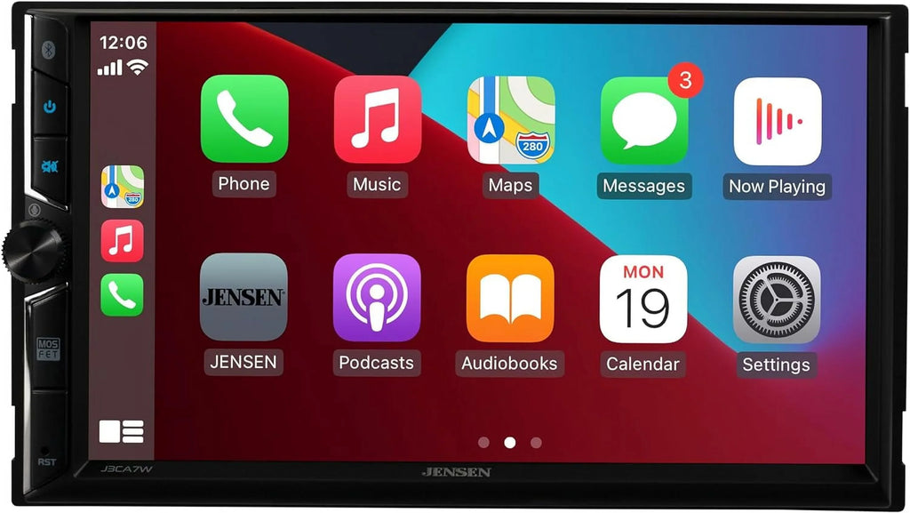 DIN Double Radio, Stereo Apple Jensen Android 7-inch Wireless, J3CA7W New CarPlay Car or Certified Wired Auto,