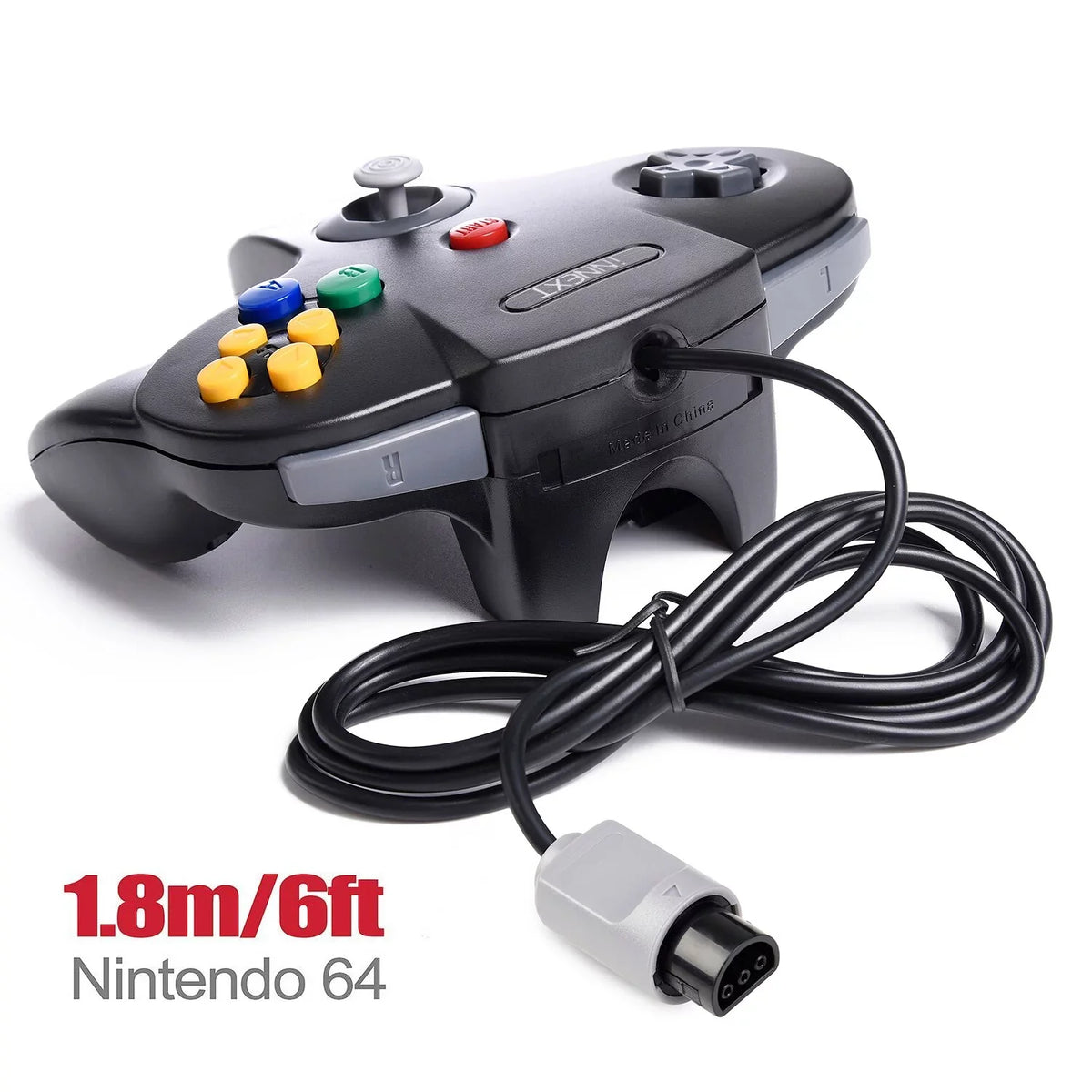 iNNEXT Classic Game Ultra 64 N64 System Video Wired Controller, 2 Pack 64-bit Game N64 Joystick pad Console (Black) N64 for