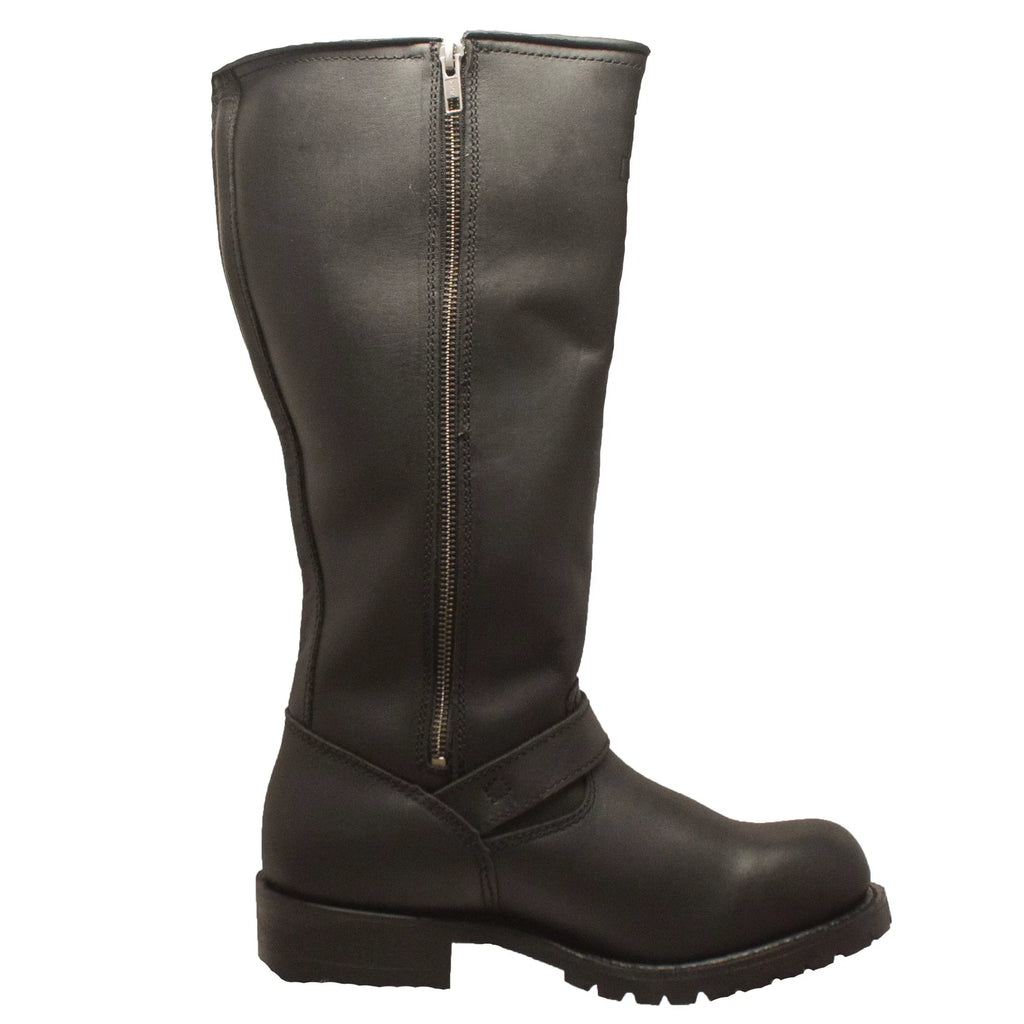 Zipper Black Men's Boot 16" Biker Engineer