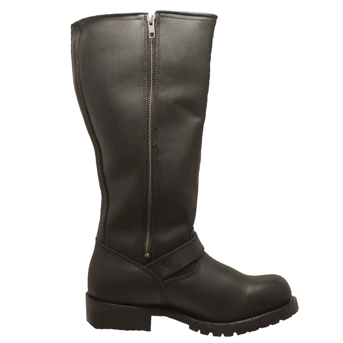 Zipper Black Men's Boot 16" Biker Engineer