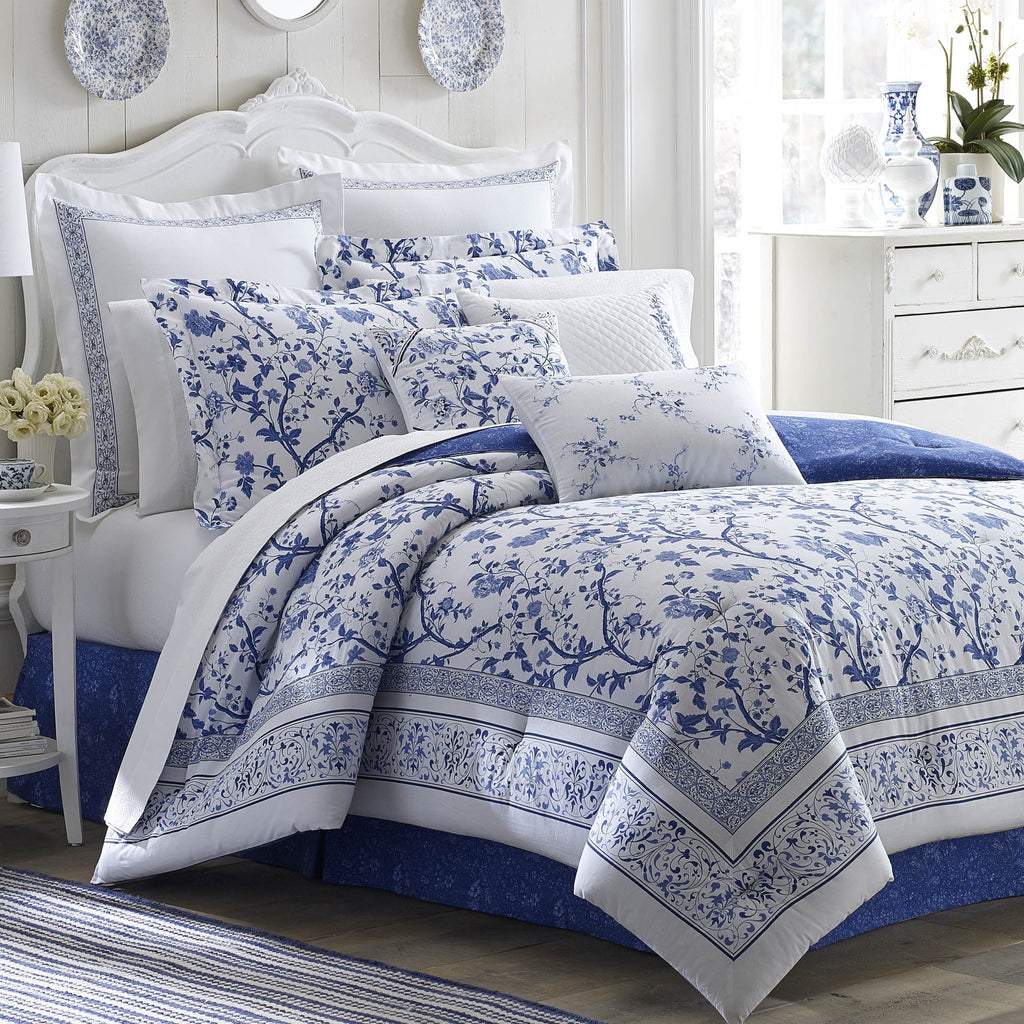 Perfect Bedroom 20") Pillow Throw Charlotte Ashley (Pack Decorative Pillow Decorative (16" Throw Living Pillow, Charlotte D and Laura Premium Blue/White 1), Count Quality, x 1 Blue/White cor, Home Designer of Room Collection for