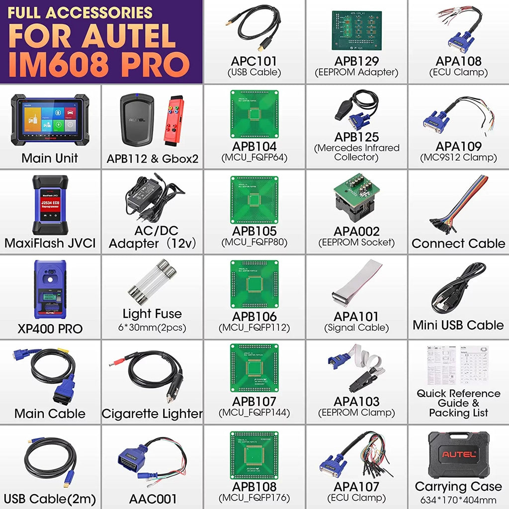 Car APB112, MaxiIM 2 Autel Pro Scan & Automotive Tool, Pro Key Programmer, Diagnostic Fob with Programming G-BOX2 IM608 XP400 Update Year IMKPA Free Key Kit,