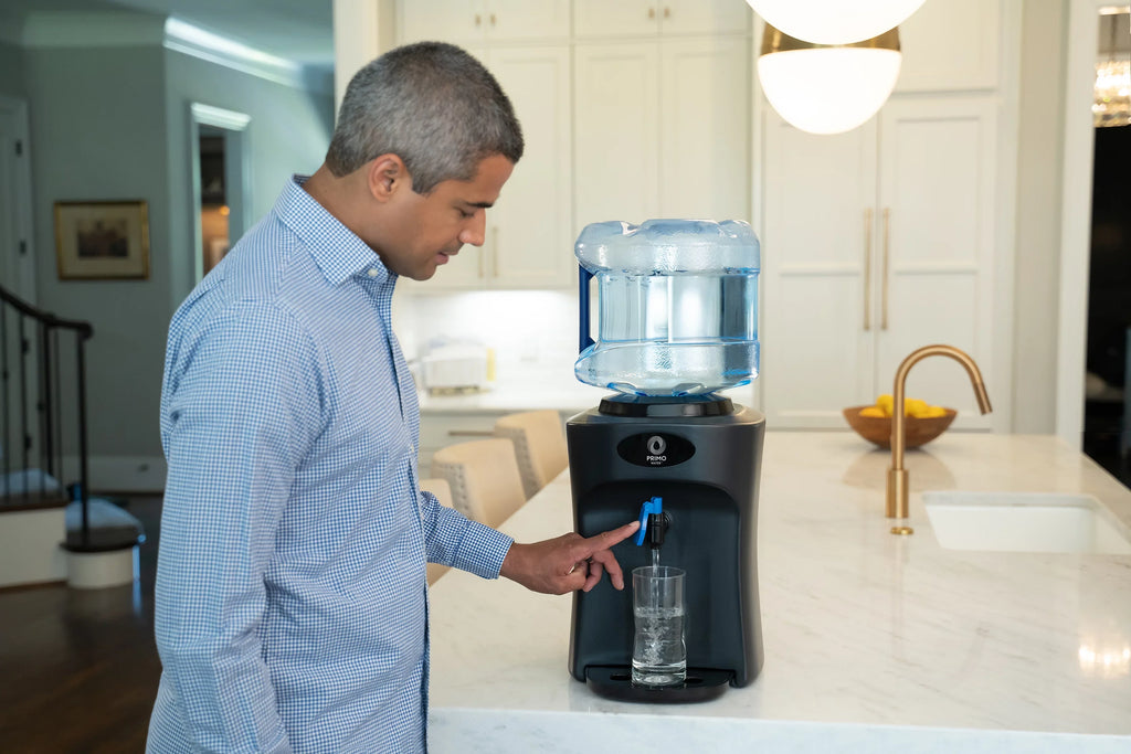 5 Loading, or Dispenser Black, Room Water Top Primo Temperature, Countertop Gallon 3