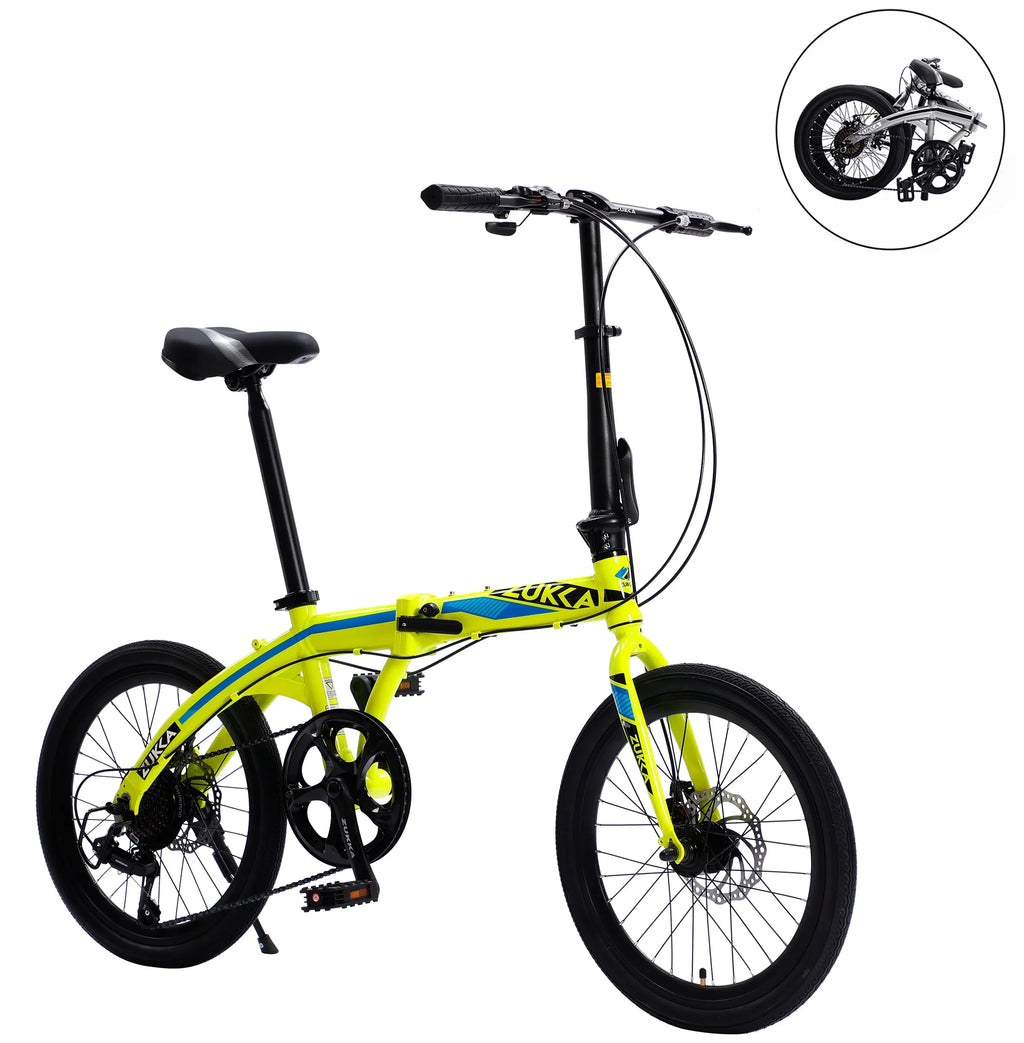 8 City 20" Bike, Speed Yellow Bike, Frame, Aluminium Alloy Folding