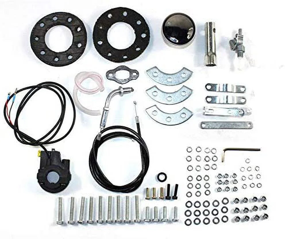 Cycle Gasoline 53cc Conversion Super Gas PEXMOR 4-Stroke Bicycle Motor Bike Fuel-efficient Set Motorized Refit Bike for 26-28" Petrol Engine Motor V-Frame Bikes Motor Bicycle Kit, Kit, with Kit