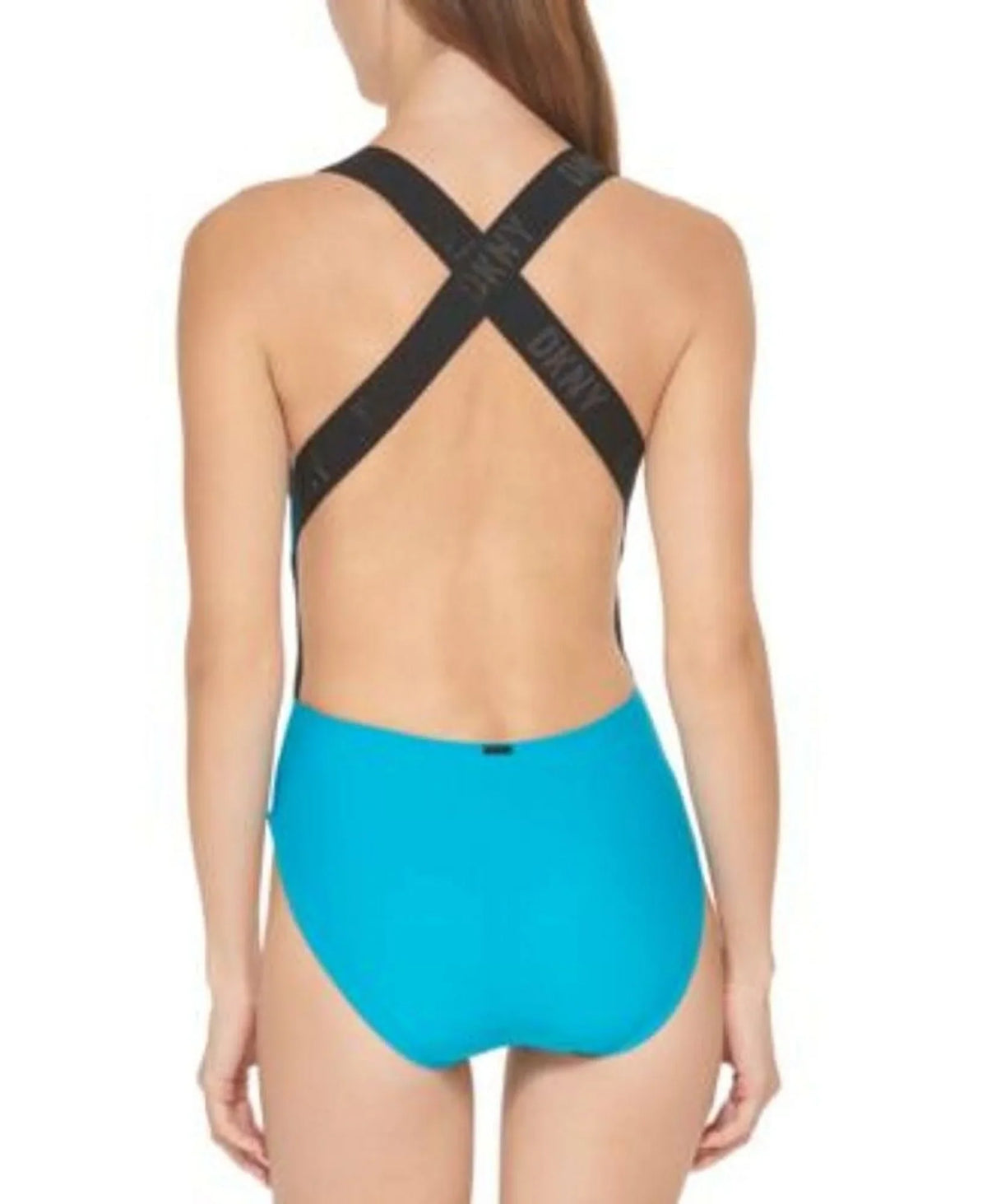 Cross-Back DKNY US Swimsuit, Logo TROPICAL One-Piece Large