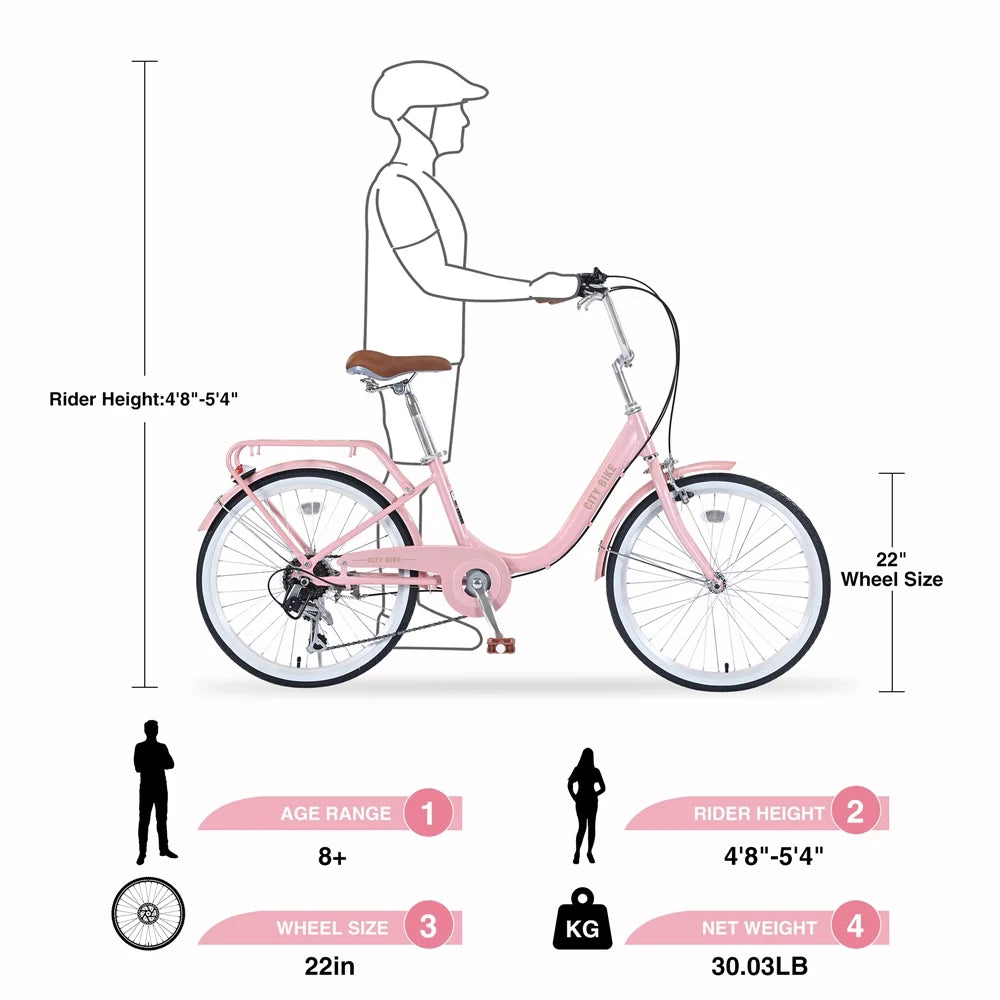Bicycle Shifter je 22 Kids jx Inch 8+Years, and Aluminium derailleur,Pink for Alloy Yone Girls Frame,7-speed Ages Bike