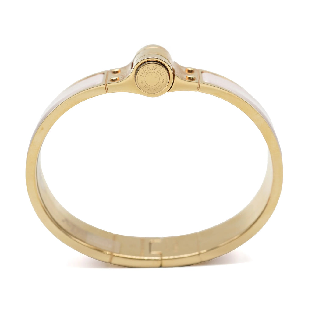 Bracelet Charniere In Uni Hinged Candeur Pre-Owned Narrow Hermes Rose