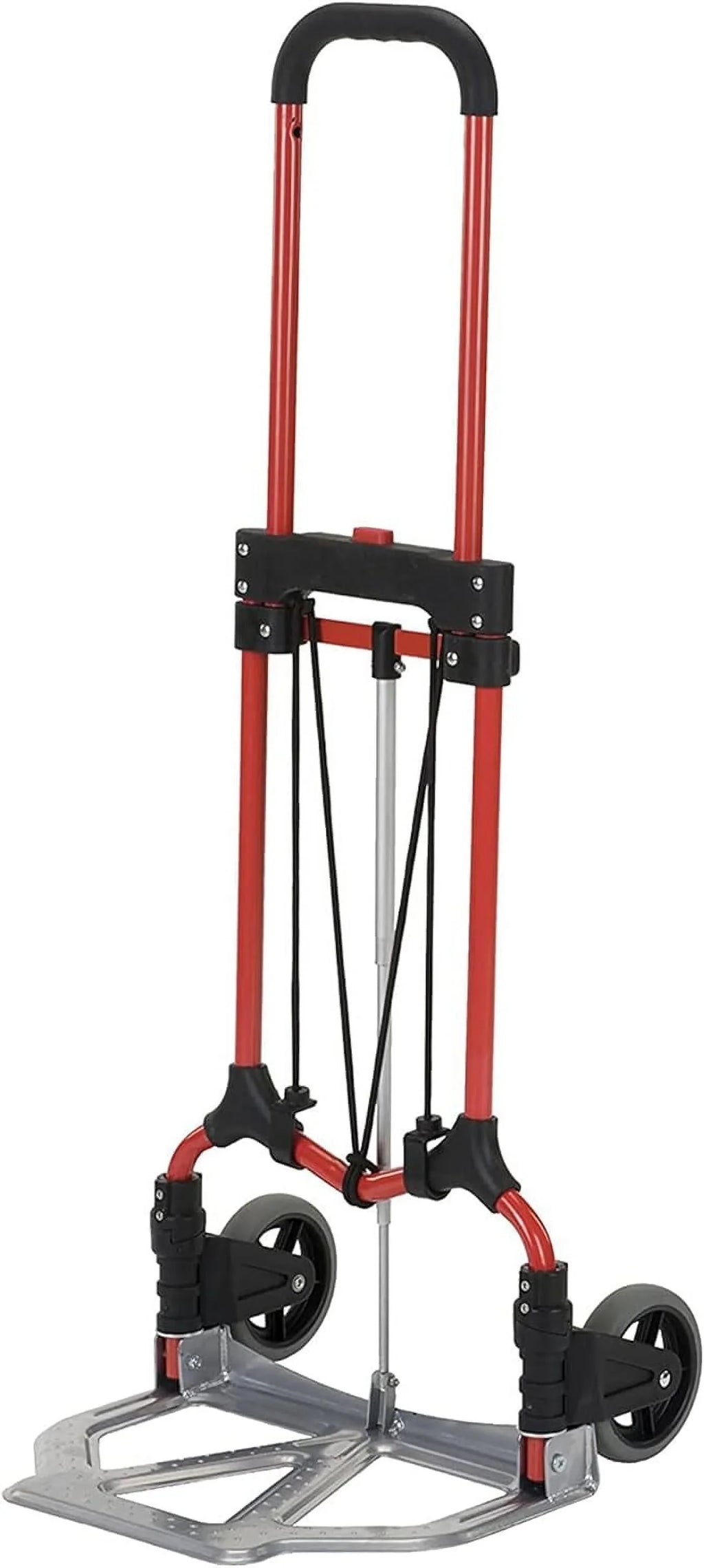 Pack) Cart W/Telescoping (3 Handle, Luggage Folding Silver/Black Steel Personal 160Lb Truck Hand Capacity MCI