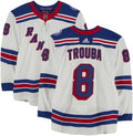 Carolina 20, the Stanley Hurricanes Playoffs Jacob 56 the York vs. on White 26 New 30, of 2022 Second During - Fanatics Round 2022 and Cup 18, Trouba Rangers #8 Jersey - Worn Game-Used May Size