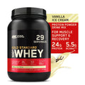 Protein Nutrition, Cream, 2 Vanilla lb, Optimum Powder, Ice 29 Standard Whey 100% Gold Servings