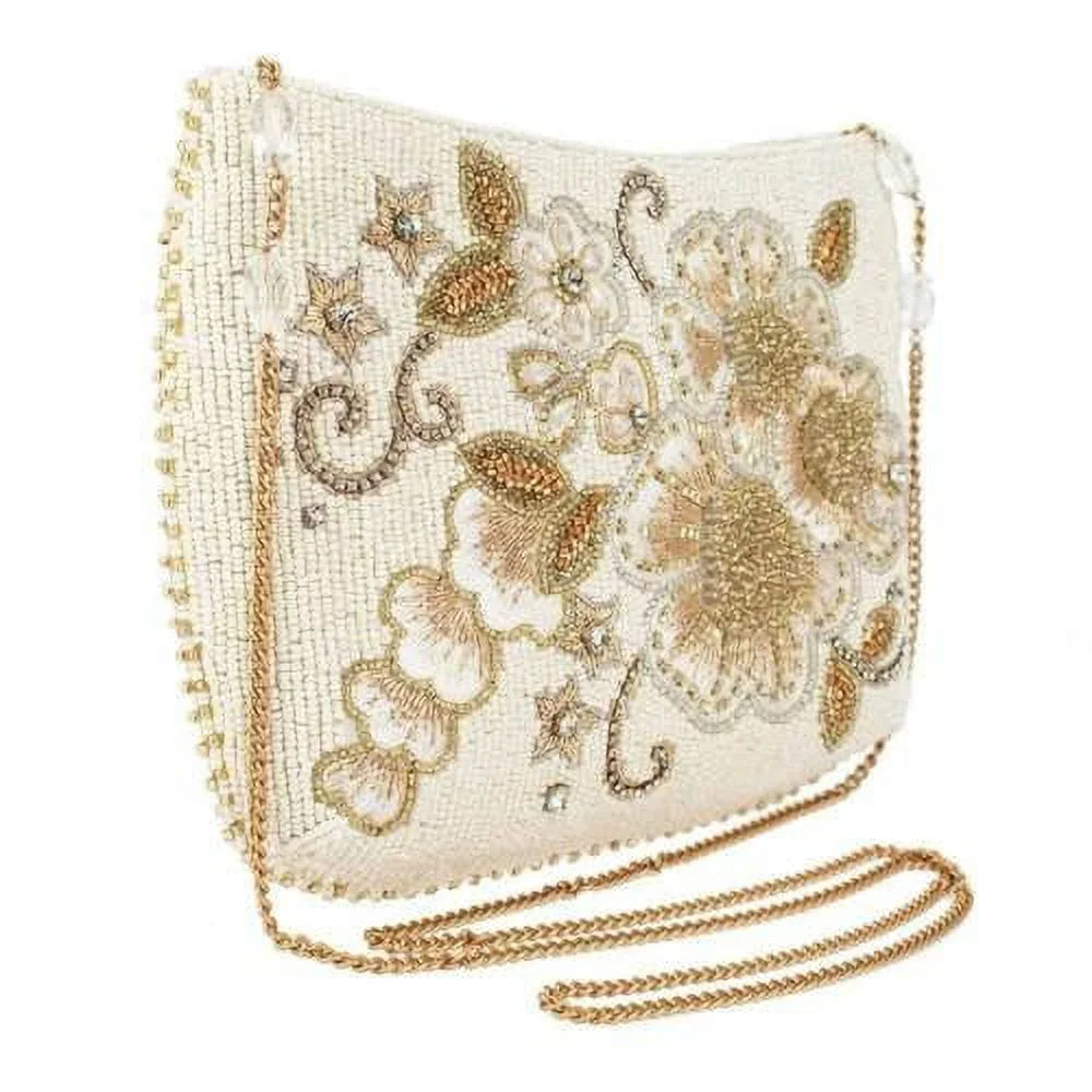 Bridal Crossbody Bride Clutch Mary Frances White Radiance Handbag Bag Beaded NEW