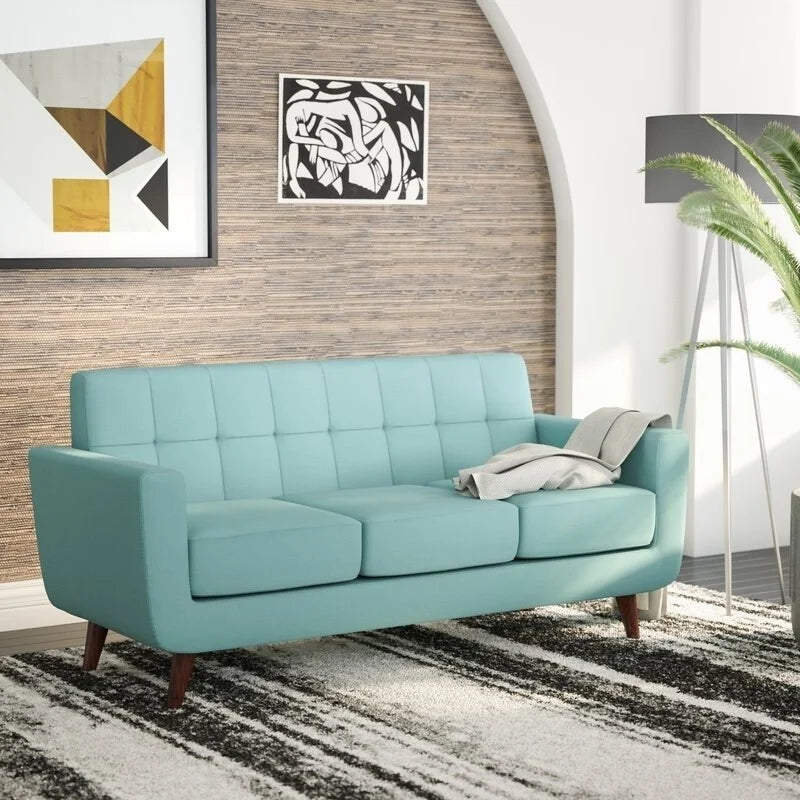 Grey Linen Grace Rainbeau US Furniture Furniture Sofa U.S. Payne'S Pride Mid-century Upholstered Tufted Pride