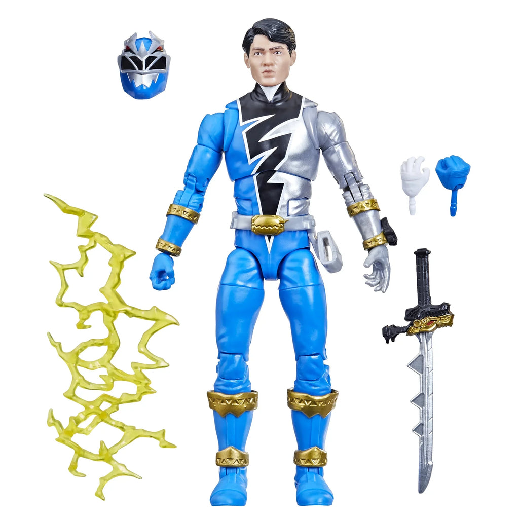 Rangers 6-inch Ranger Fury Figure Blue Collectible Premium Collection Power Accessories Lightning Action Dino Toy with