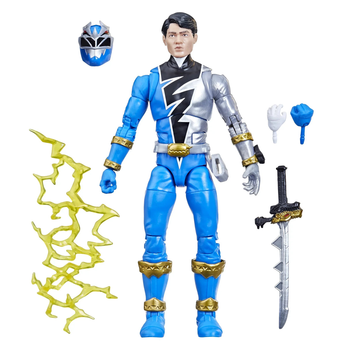 Rangers 6-inch Ranger Fury Figure Blue Collectible Premium Collection Power Accessories Lightning Action Dino Toy with