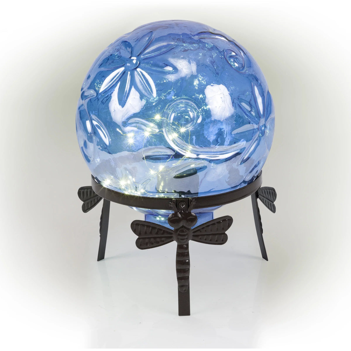Gazing 10" W Glass L Blue H Corporation Embossed x Alpine 10" 13" Light-up x Globe,