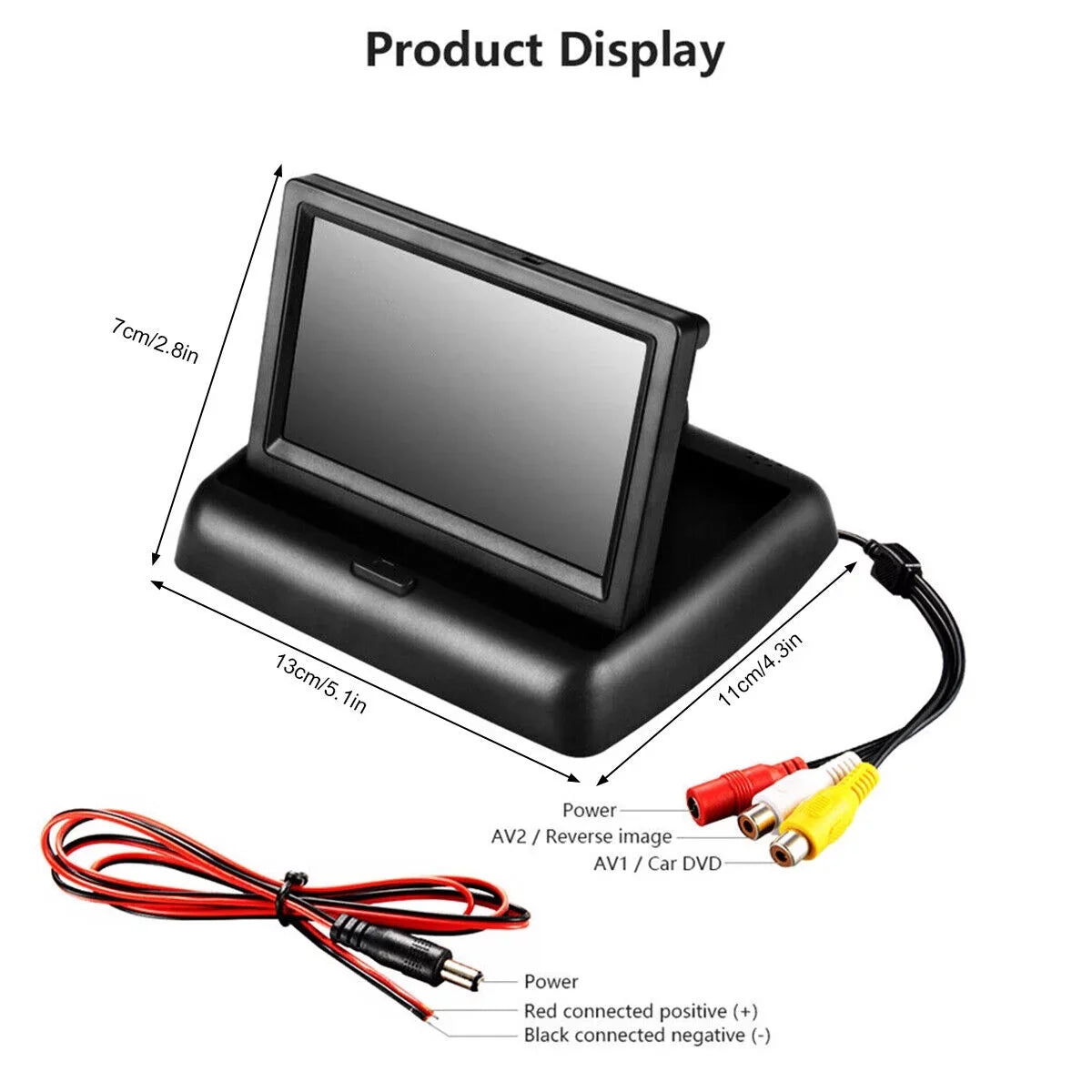 HD Monitor Camera Rear System Portable View 4.3 Car Backup Wireless Parking Vision+ Night