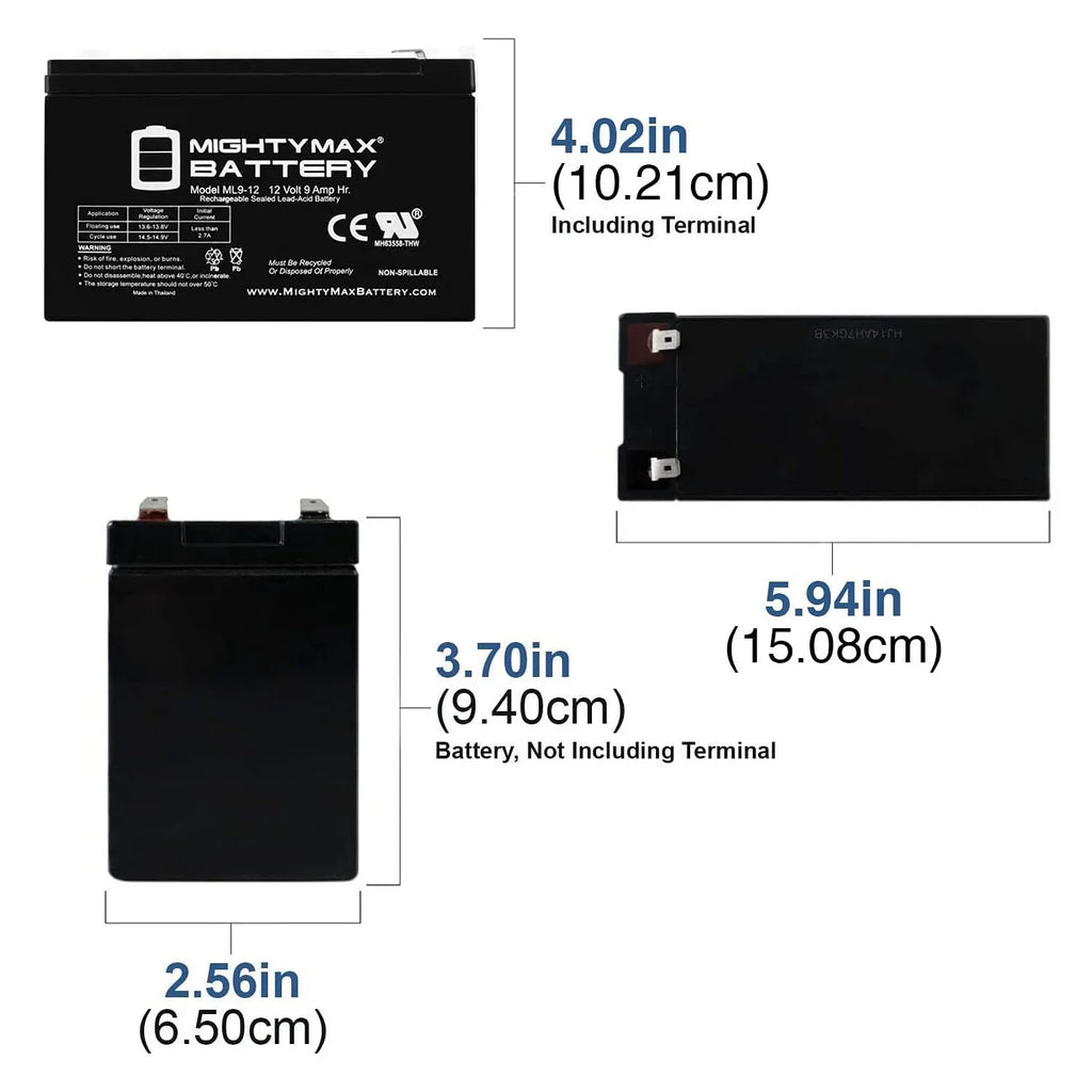 12V Pack - 10 Electric SLA Bike Battery Merida PC 9Ah Replaces 500
