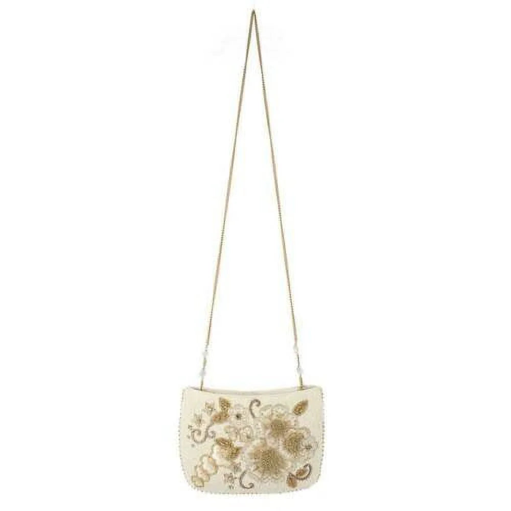 Bridal Crossbody Bride Clutch Mary Frances White Radiance Handbag Bag Beaded NEW
