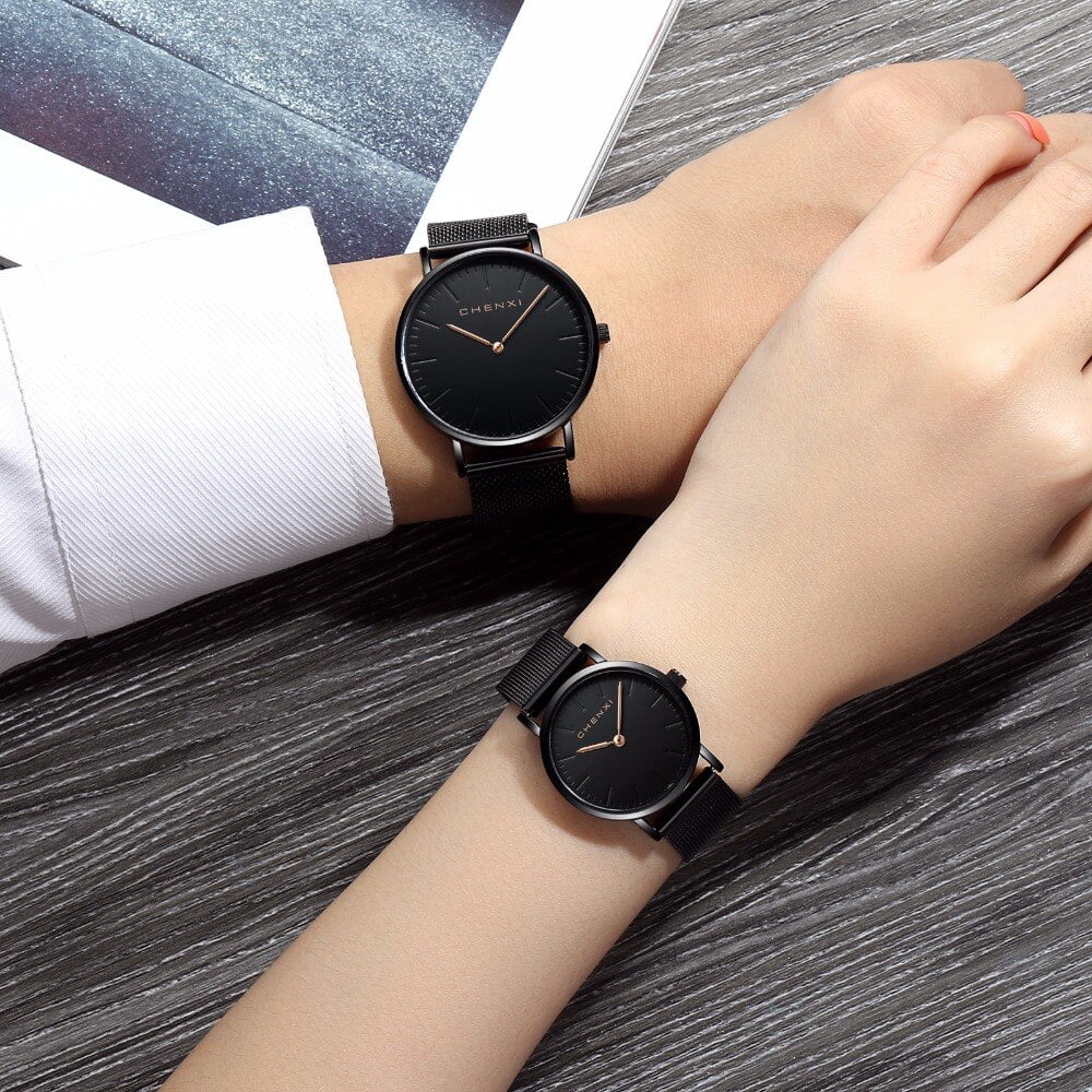 gold Fashion Rose Lover Ladies Watch thin Men Luxury Watches CHENXI Ultra Quartz Dress Woman Watch Elegant Brand Waterproof Top