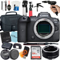 (Body with R6 Canon Case Adapter Digital Accessory Mirrorless 64GB Camera EF + SanDisk ZeeTech Only) + Mount EOS +