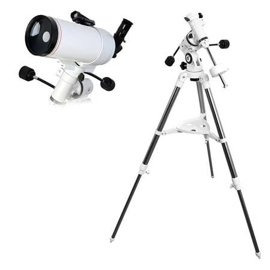 EXOS Nano White Maksutov-Cassegrain EQ3 Equatorial Tube with German Telescope Mount, FirstLight MAK100mm f/14