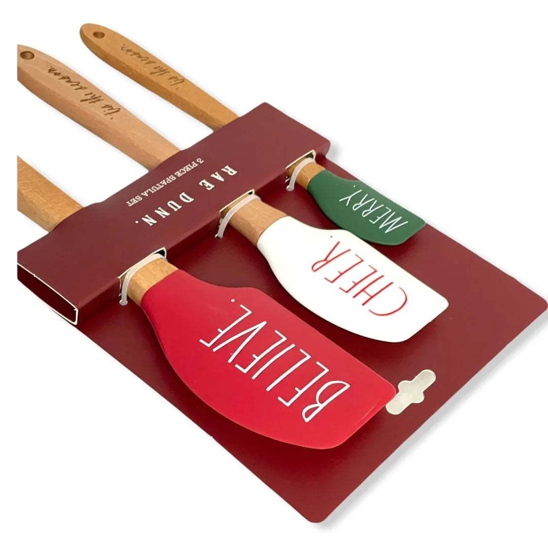 Rae Spatula Spatula Hard Wood Silicone Dunn LL Set Letter Handles Pc. 3 with