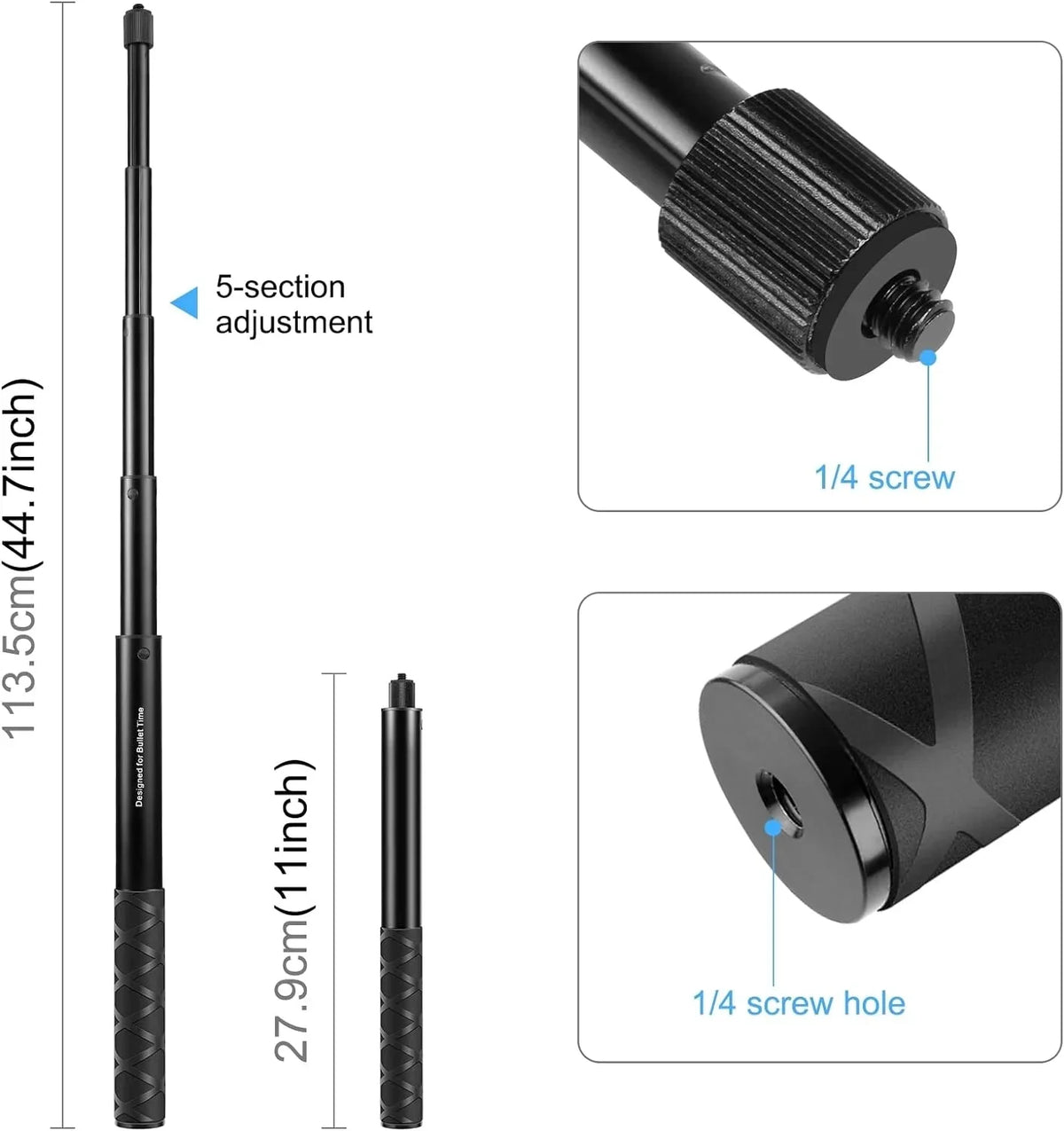 Monopod Bicycle 360 with Camera Panora PULUZ Capture Shock-Proof Insta for Motorcycle Stable Stand Mount Aluminum
